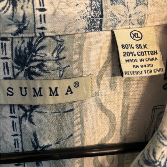 Summa Men's short sleeve silk shirt XL - Picture 2 of 4